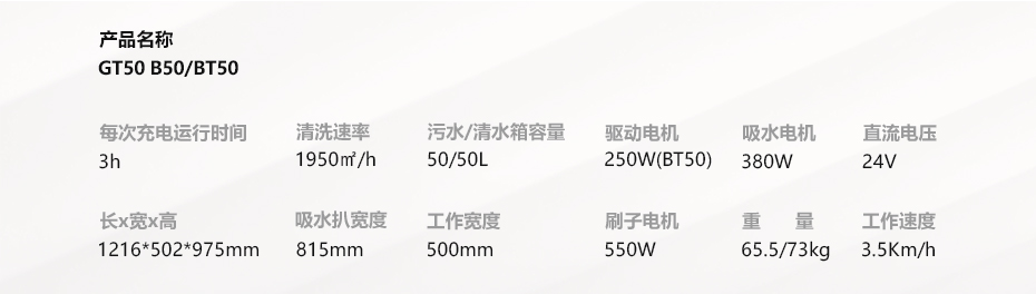 技術參數(shù)GT50